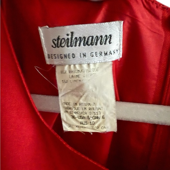 Steilmann Red Wool-Blend Midi Sheath Dress (US 6) - Picture 5 of 15